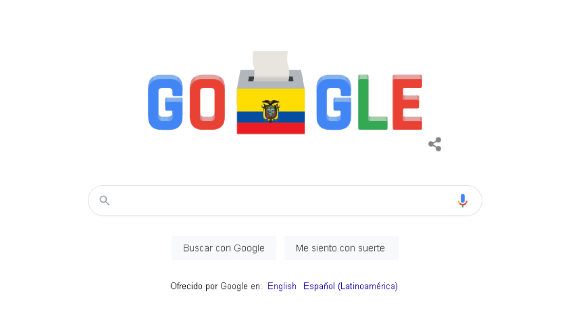 El 'doodle' que Google le dedica a Ecuador.