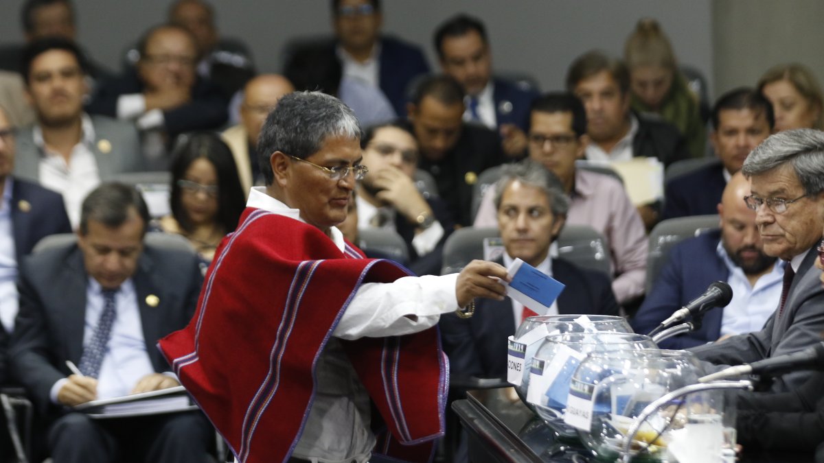 Luis Chango, presidente vitalicio de Mushuc Runa, protagonizó uno de los últimos cruces verbales entre los dirigentes del país.