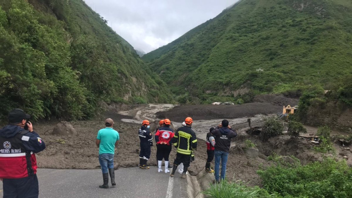 Una de las fotos difundidas sobre el desastre que afecta a una zona del cantón Chunchi.