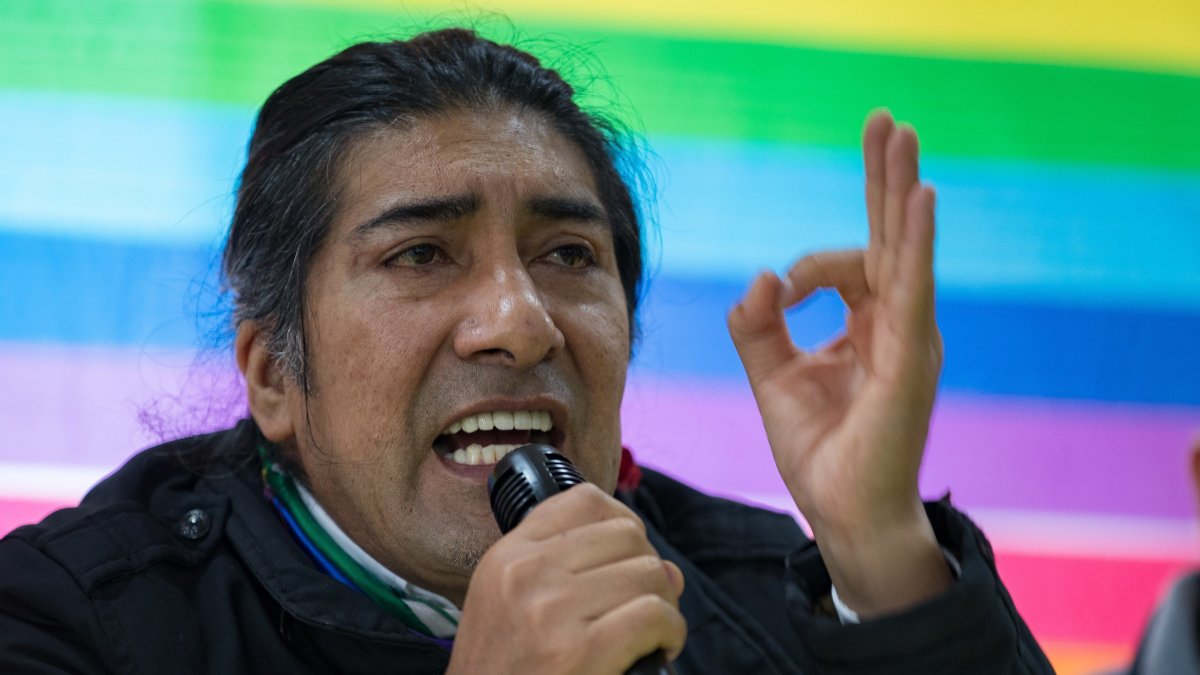 El dirigente del movimiento político indígena ecuatoriano Pachakutik, Yaku Pérez.