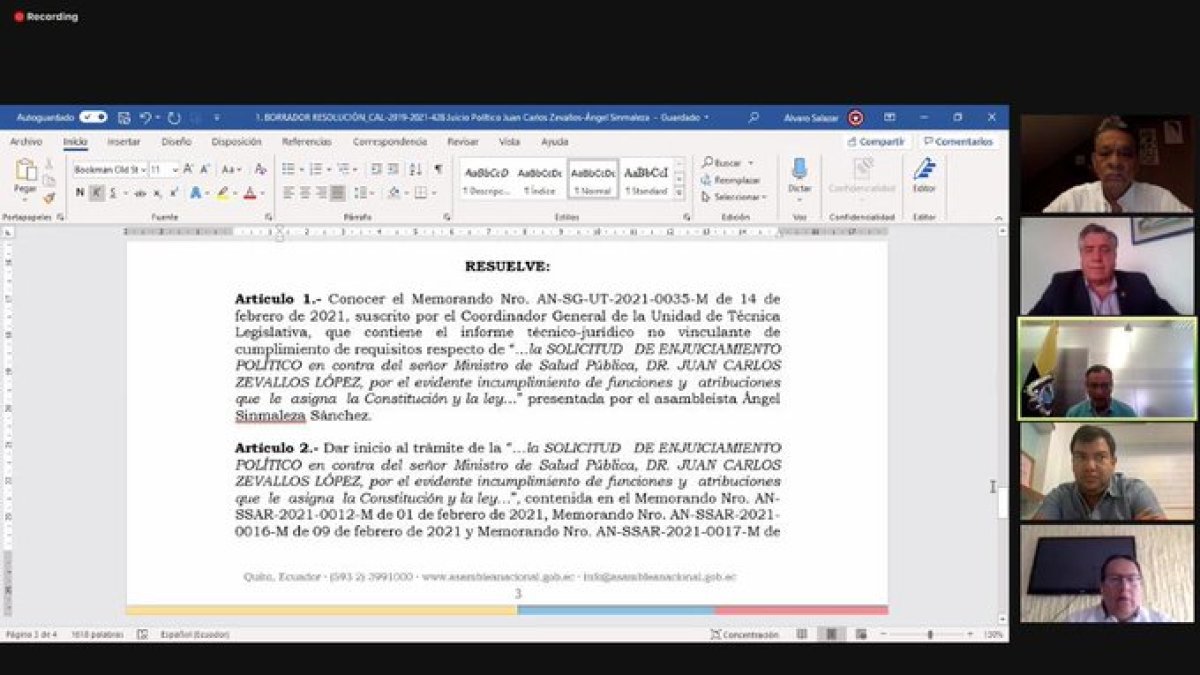 El CAL sesionó la tarde de ayer, 20 de febrero de 2021, para conocer los pedidos de juicios políticos.
