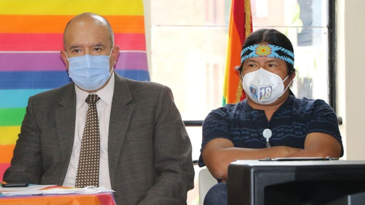 Los dirigentes Guillermo Herrera y Marlon Santi, de la Izquierda Democrática y Pachakutik, respectivamente, participaron hace pocos días en una reunión con miras a un acuerdo legislativo.