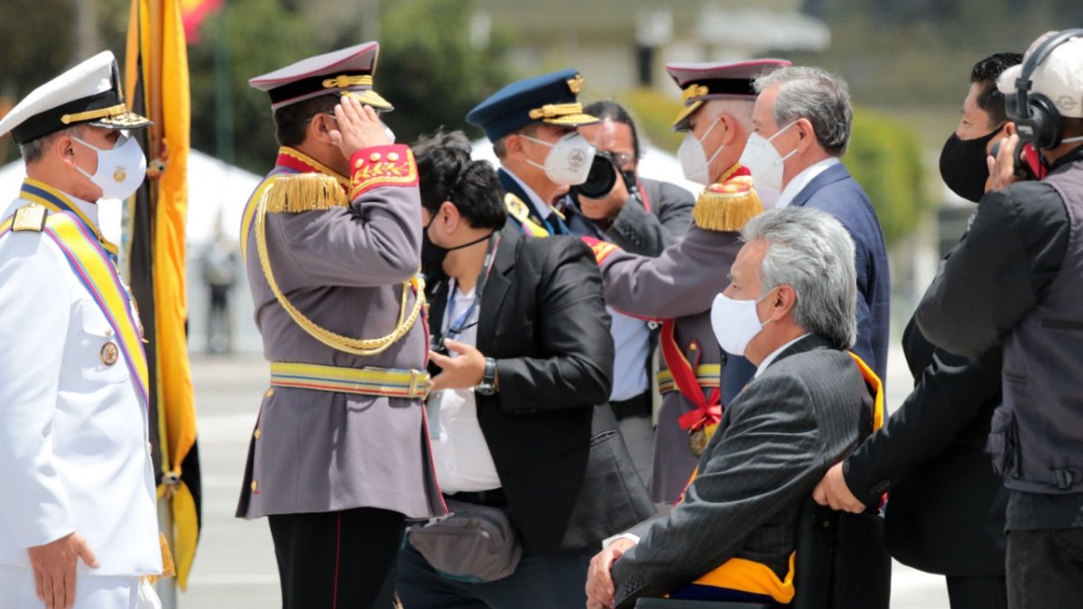 Acto. El presidente Lenín Moreno estuvo en el acto por el Día del Ejército.