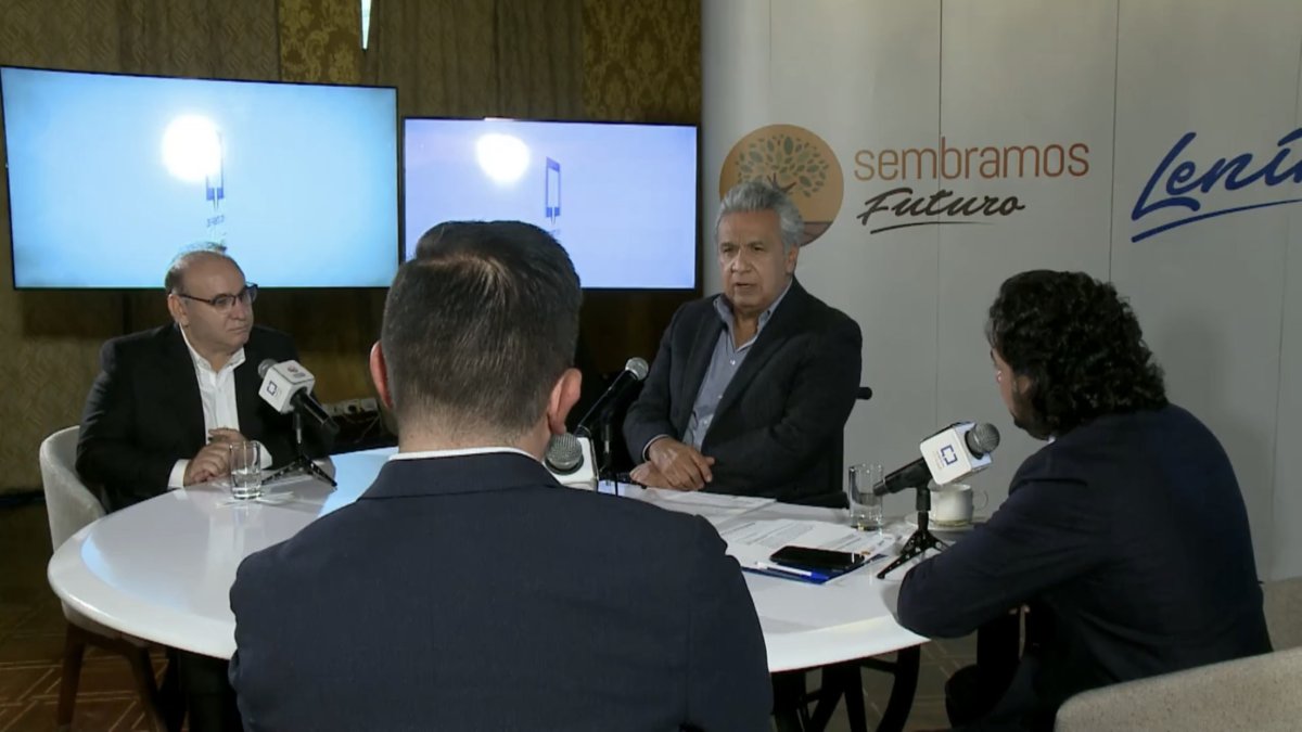 El presidente Lenín Moreno en su habitual enlace radial semanal.