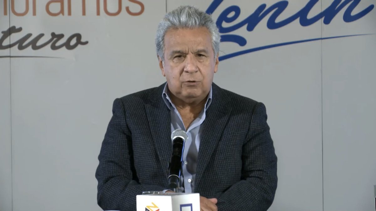 El presidente Lenín Moreno en su intervención en el reciente enlace radial.