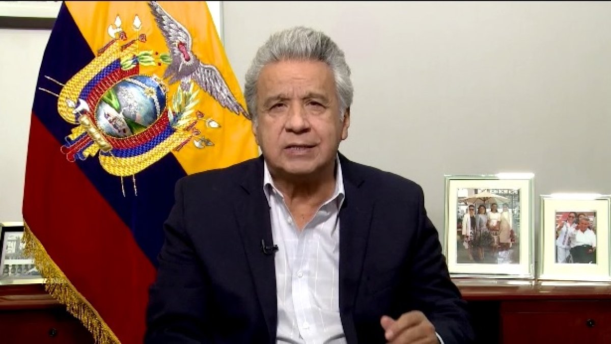 El presidente Lenín Moreno habló en cadena nacional este 10 de marzo de 2021.