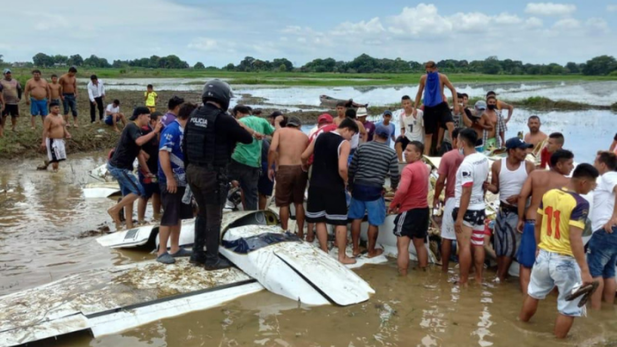 La aeronave quedó en este estado por la abrupta caída.