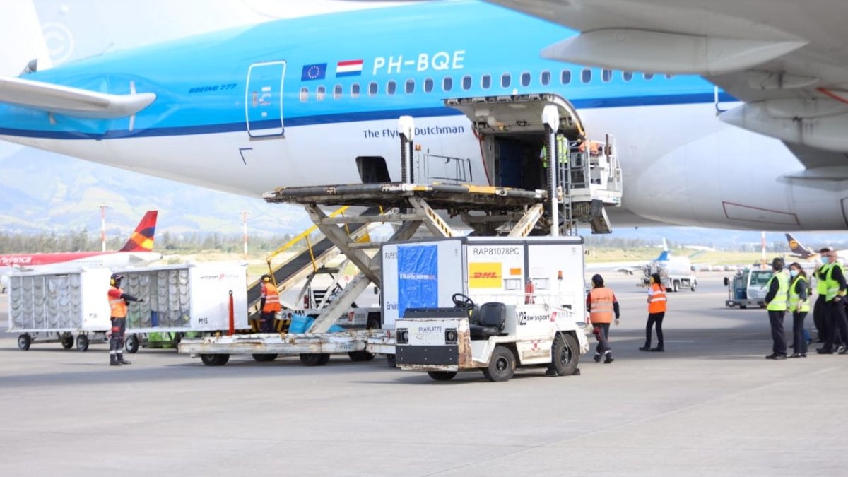 Este primer cargamento llegó a bordo de un vuelo comercial al aeropuerto de Quito, donde el Lenín Moreno encabezó una ceremonia especial de recepción del lote.