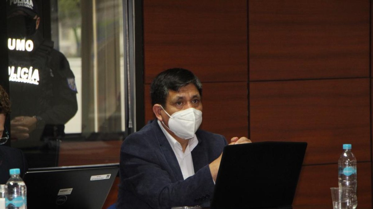 Diligencia. El fiscal subrogante Wilson Toainga en la audiencia de ayer.