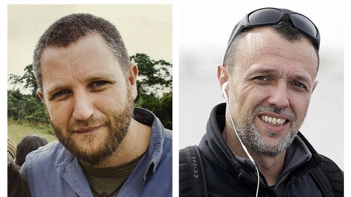 Los periodistas españoles David Beriain (i) y Roberto Fraile, asesinados en Burkina Faso.