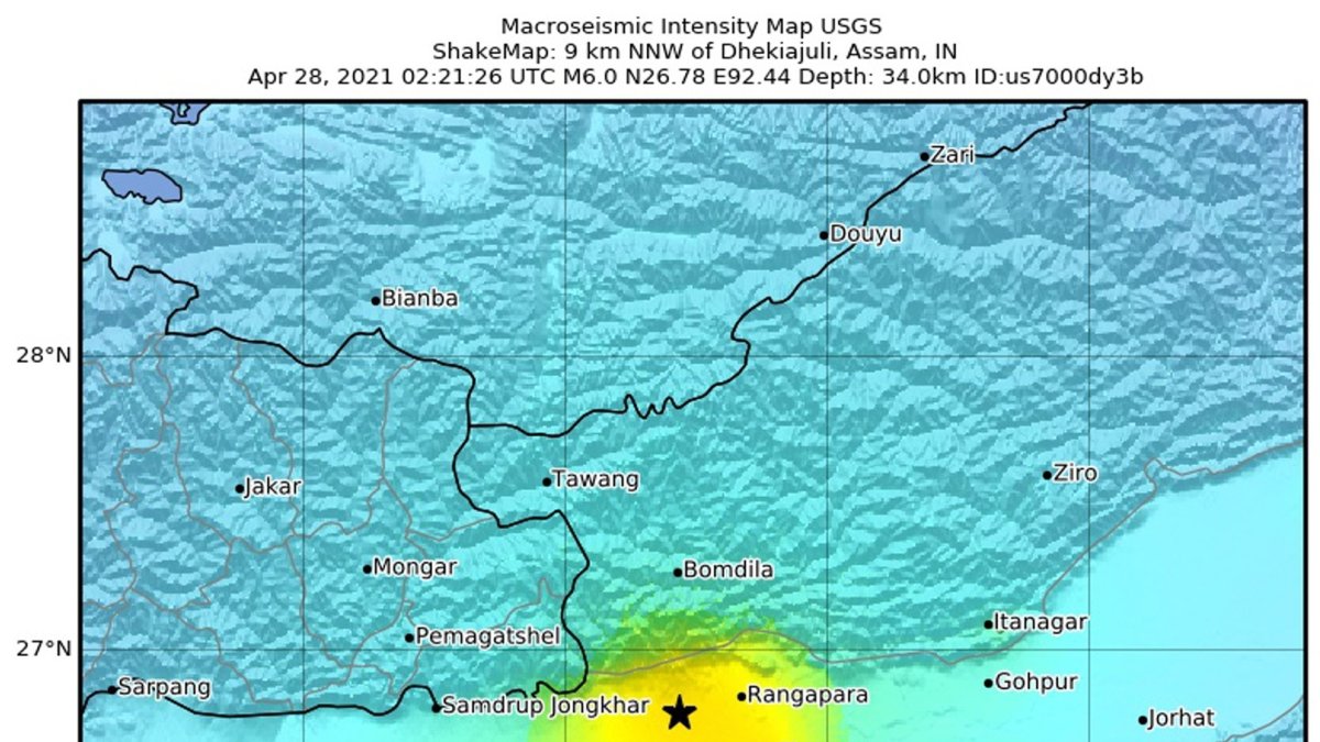 Terremoto en la India y aún no se reportan víctimas mortales.