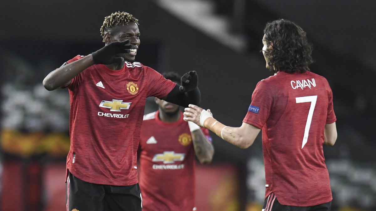 Pogba y Cavani fueron dos protagonistas en el duelo ante la Roma.