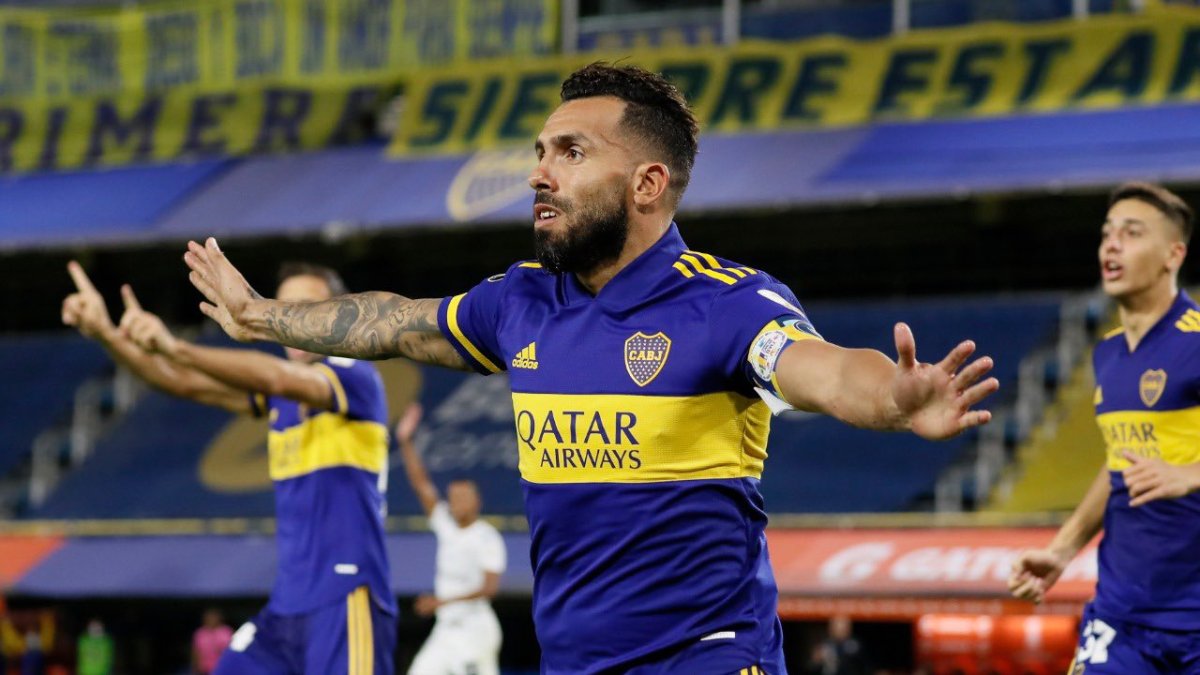 Carlos Tévez, una de las cartas fuertes de Boca en la Libertadores.