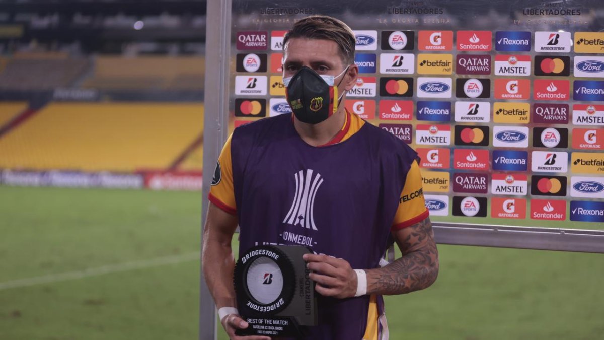 Carlos Garcés, delantero de Barcelona, ha sido tres veces elegido el Jugador del Partido en la Copa Libertadores.
