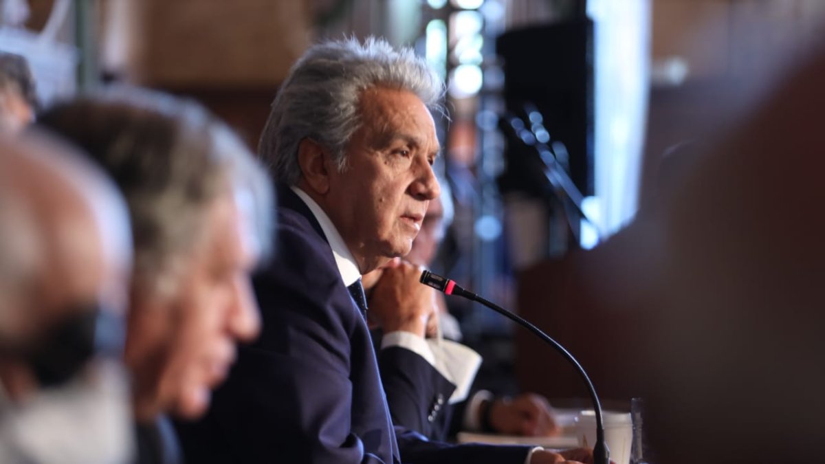 Discurso. El presidente Lenín Moreno habló de la estrategia que aplicó en Ecuador para dejar atrás las prácticas del socialismo del siglo XXI.