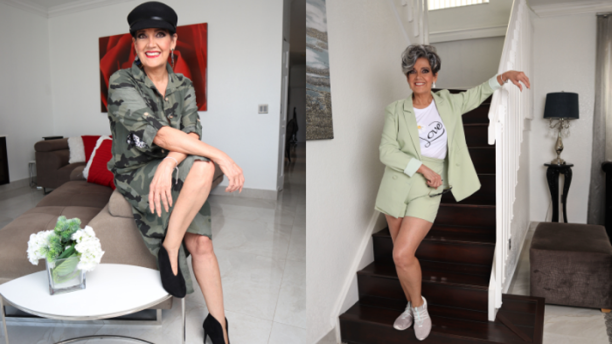 El print militar de Lorena es tendencia fuerte este 2021. Si luce prendas cortas abajo, cubra arriba.