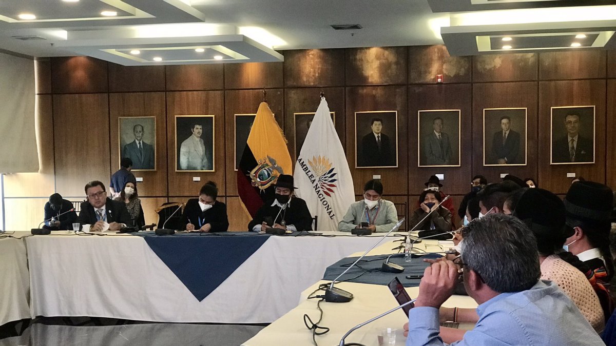 El bloque de Pachakutik se reunió ayer en la Asamblea para coordinar los acuerdos para la integración de las comisiones.