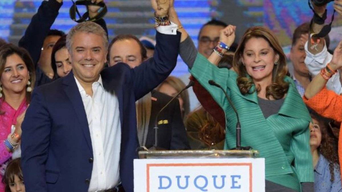 El presidente de Colombia, Iván Duque y su vicepresidente, y su ahora también canciller.