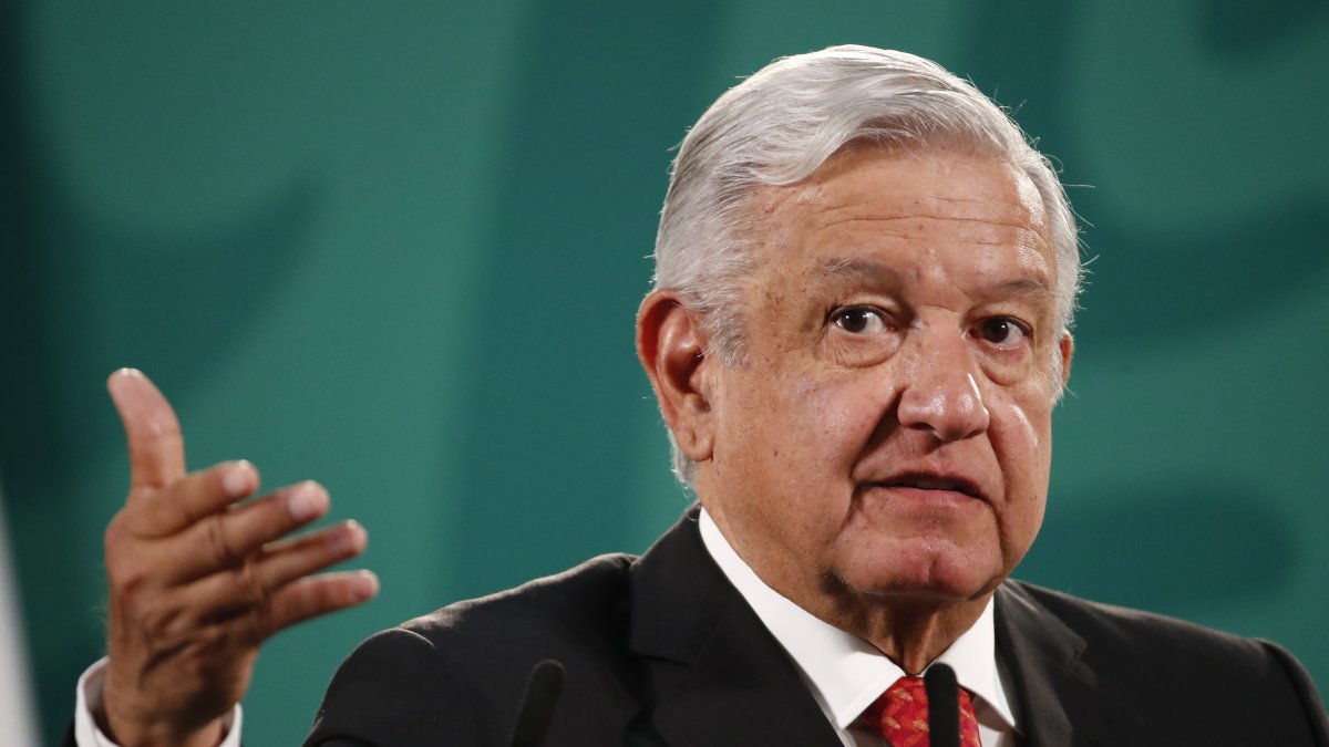 El presidente mexicano, Andrés Manuel López Obrador, participa en su rueda de prensa matutina en Palacio Nacional, en Ciudad de México.