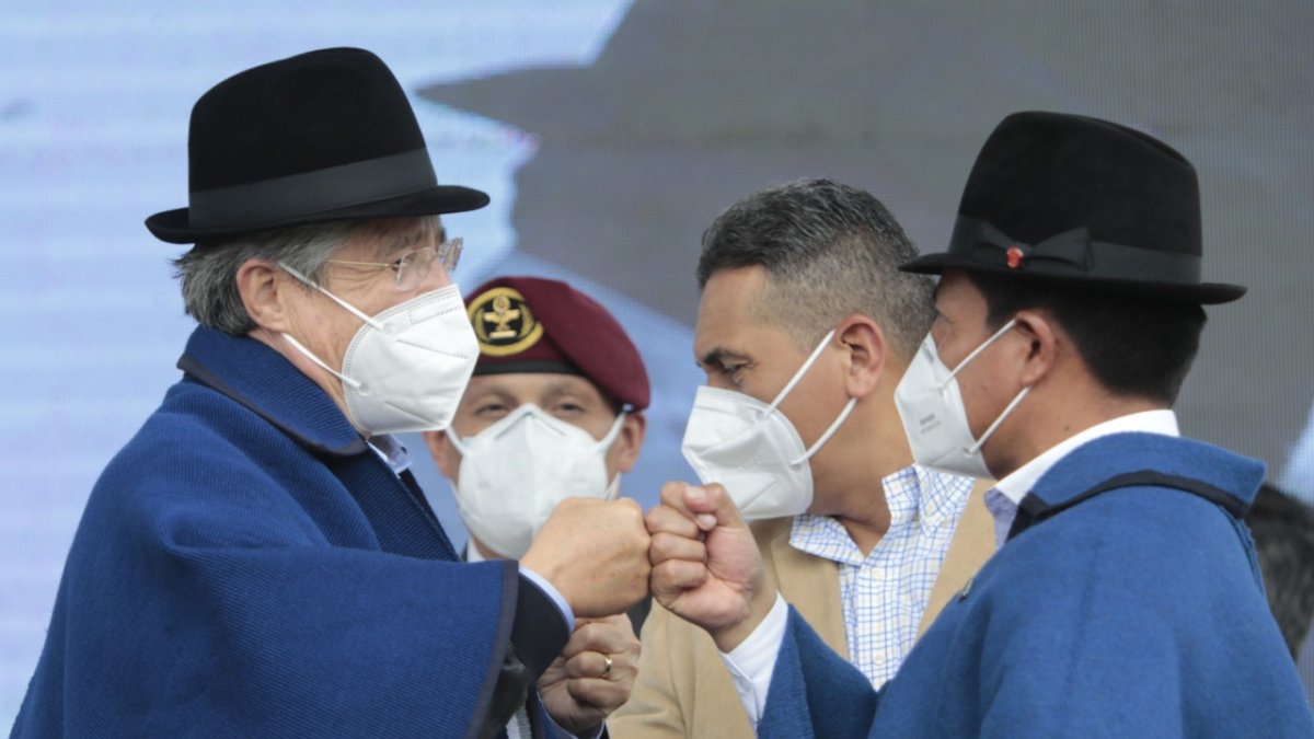 Reacción. En la Conaie no están conformes con la cantidad de bastones de mando entregados a Lasso.
