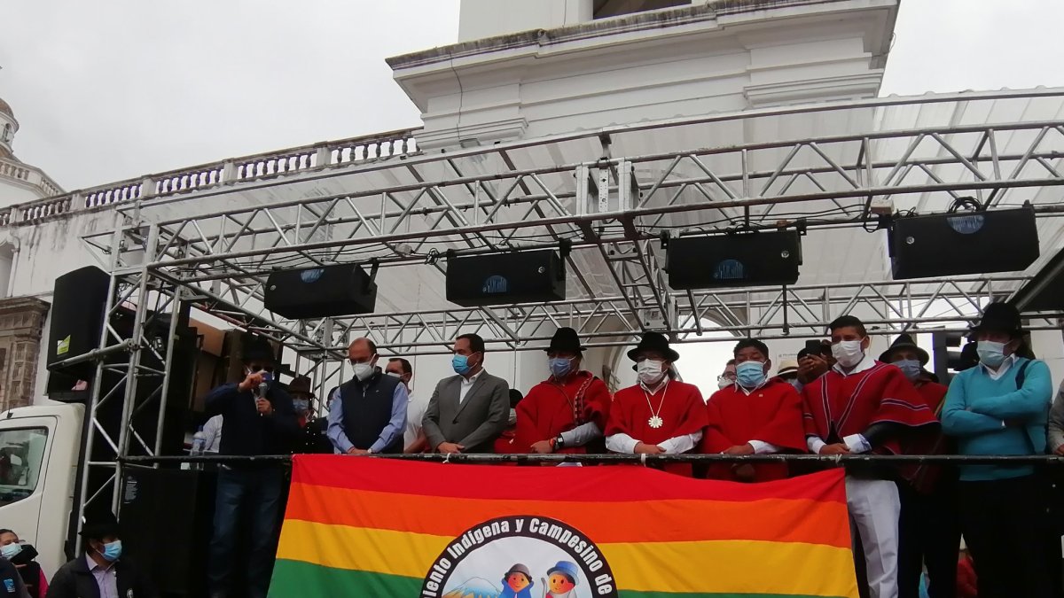 Los dirigentes de la movilización en Cotopaxi fueron recibidos por el gobernador, el viceministro de Gobierno y asambleístas de Pachakutik.