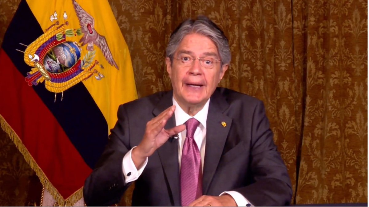 El Presidente Guillermo Lasso durante su intervención en el Conferencia Internacional de Donantes en Solidaridad con Migrantes y Refugiados de Venezuela.