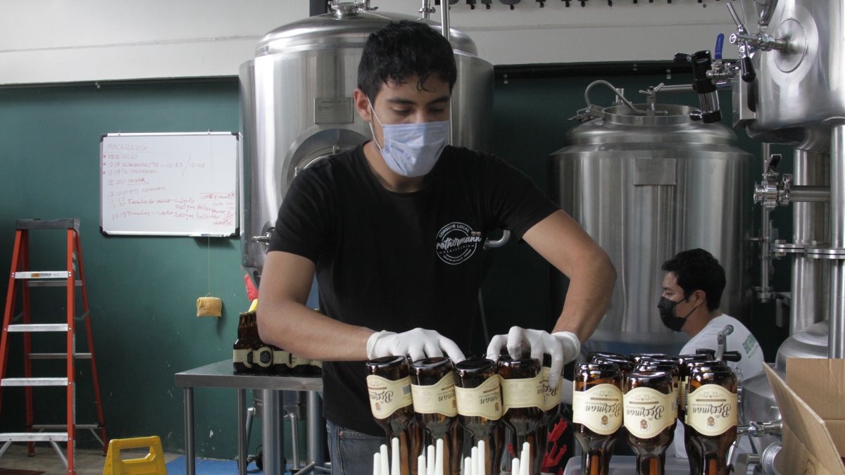 Beerman. Trabajadores participan del proceso de producción. Esta firma, al mes genera hasta 10.000 unidades.