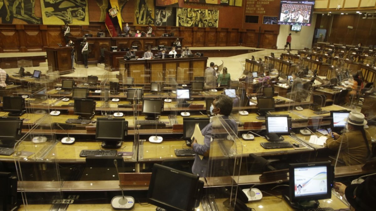 La Asamblea sesionó de manera mixta. Unos 40 legisladores estuvieron en el pleno de forma presencial y el resto se conectó vía internet.