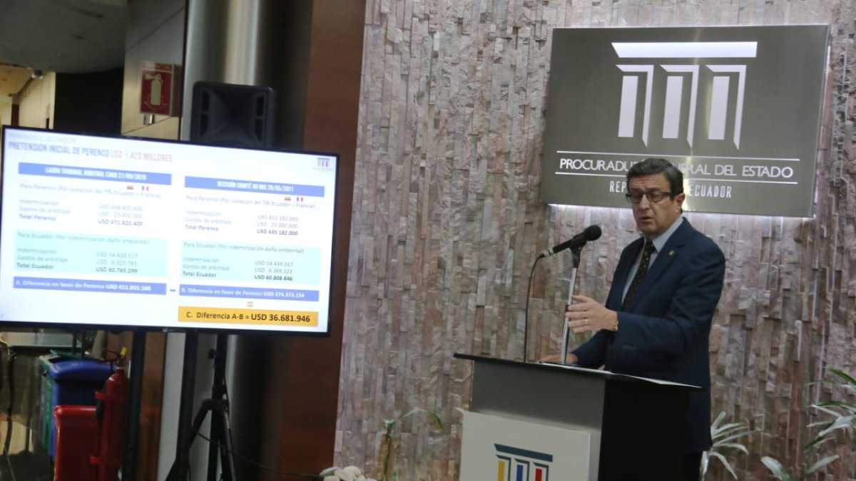 El Procurador General del Estado, Íñigo Salvador, en la presentación del caso Perenco, en semanas pasadas.