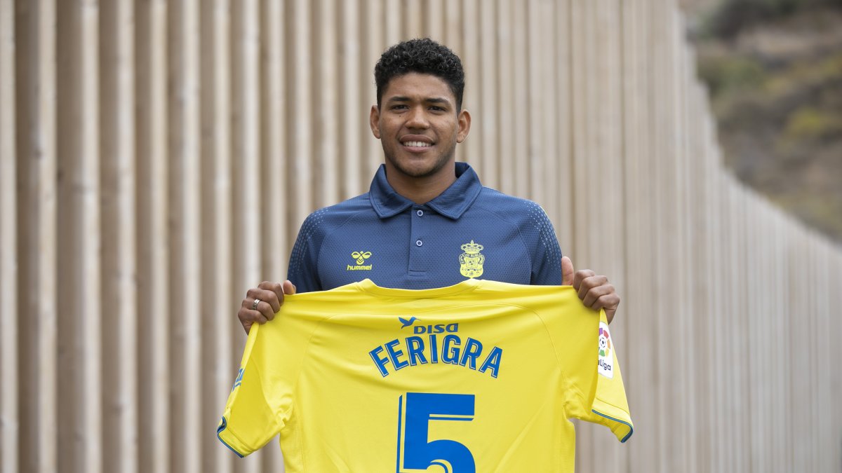 Erick Ferigra, refuerzo ecuatoriano de Las Palmas de la segunda división española.