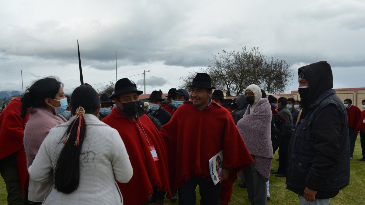 Leonidas Iza participó, el pasado domingo, de la elección de nuevas autoridades de la organización.