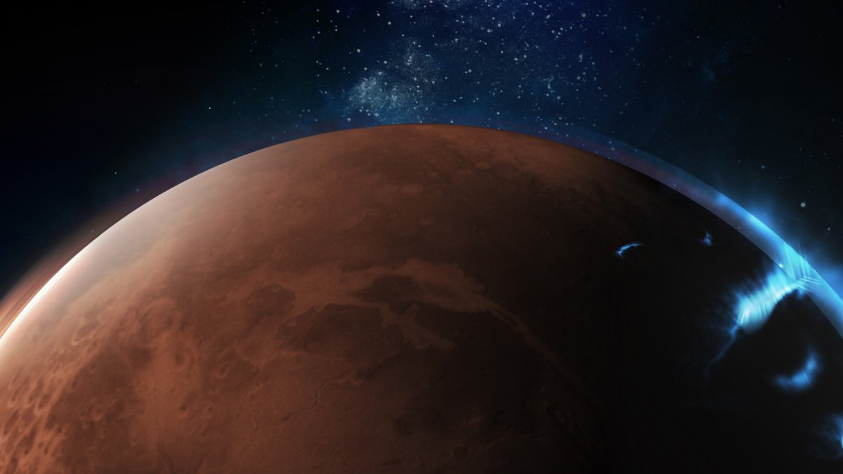 La misión espacial de Emiratos Árabes Unidos publica las primeras fotografías de una aurora discreta en la atmósfera del lado nocturno de Marte.