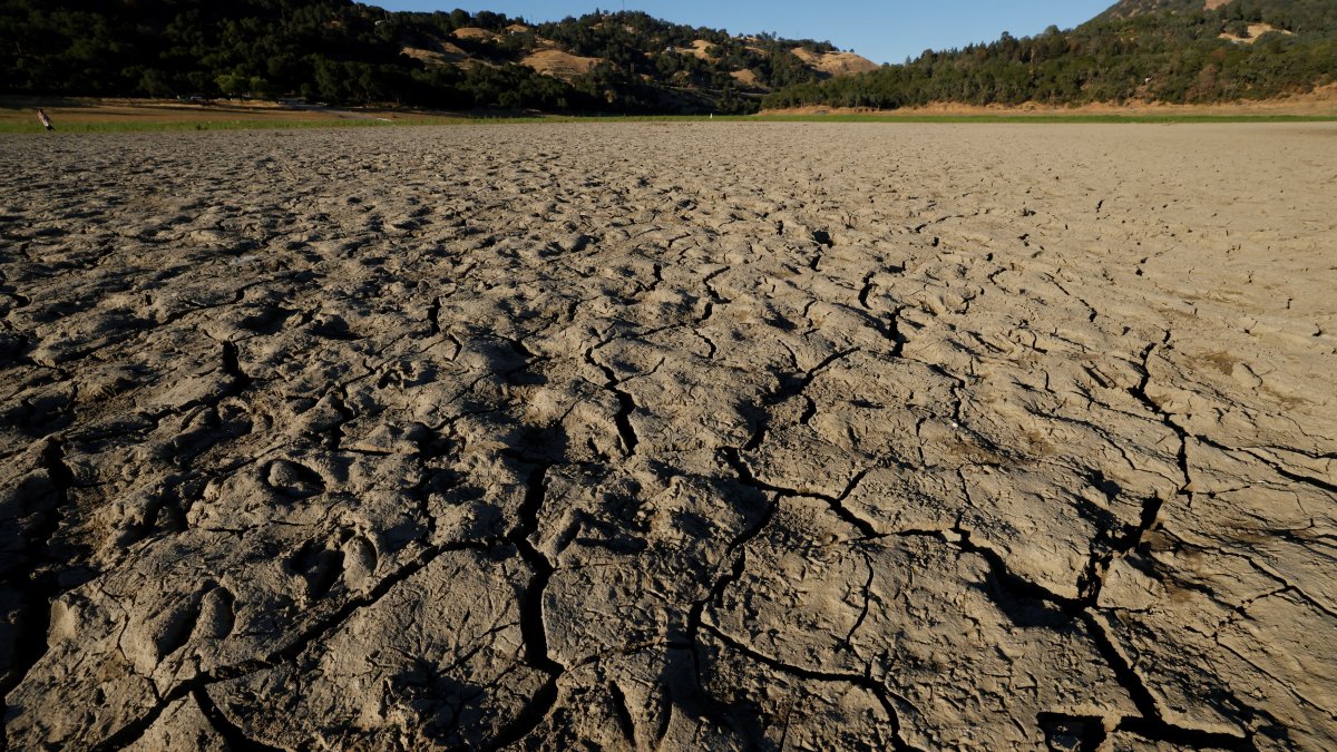 Fotografía del lecho seco del Lago Mendocino, el 22 de junio de 2021, en Ukiah (EE.UU.).