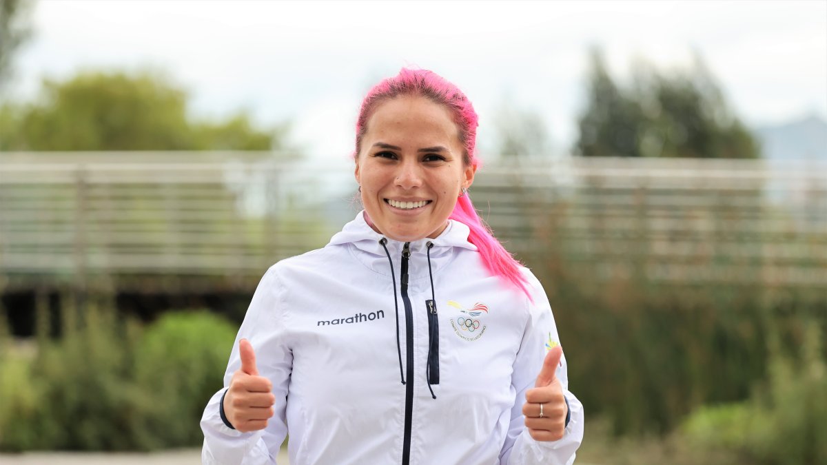 Objetivo. Doménica Azuero, ciclista cuencana de 25 años, alista su participación en los Juegos Olímpicos de Tokio, donde espera dejar en alto el nombre del país.