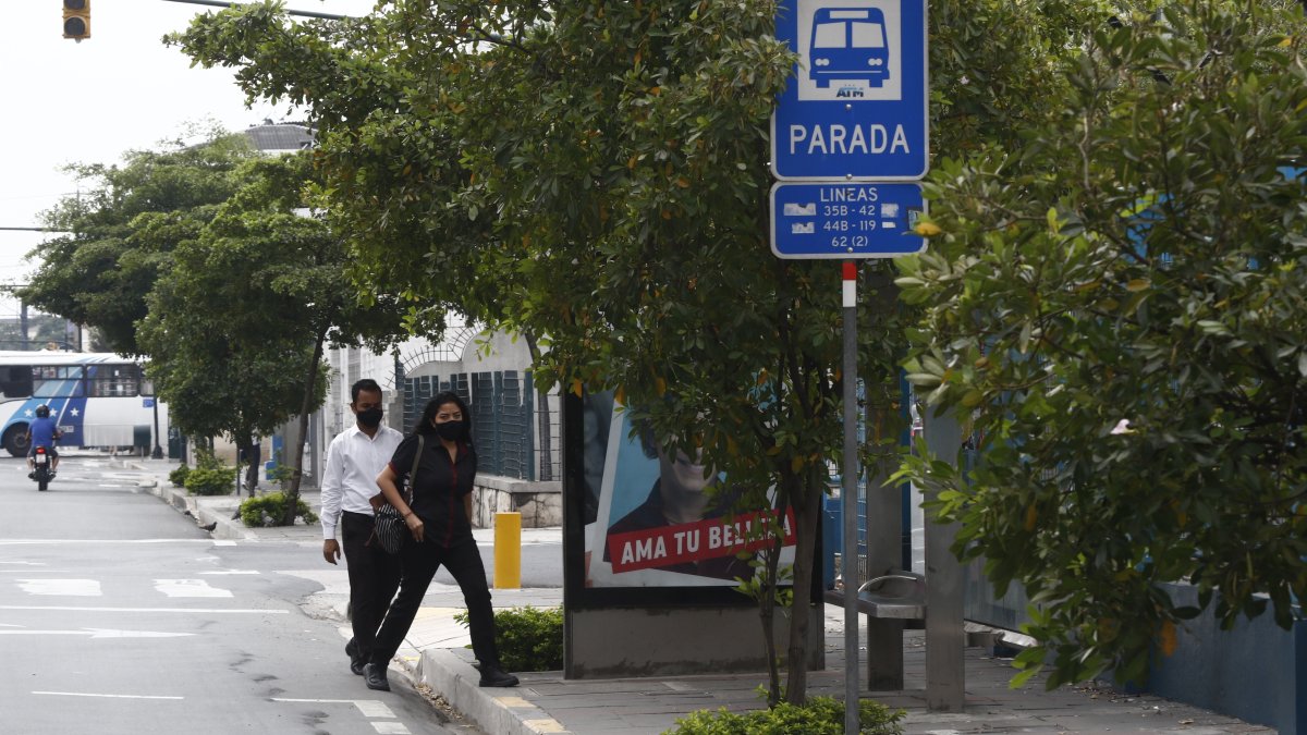 Hecho. Ante la falta de espacio, hay quienes prefieren caminar en la calle. Para una persona en silla de ruedas, toparse con esa valla, según relata a EXPRESO, implicaría llegar al letrero y no tener otra opción que pasar por detrás del paradero o bajar a la calzada, lo que sería un riesgo.
