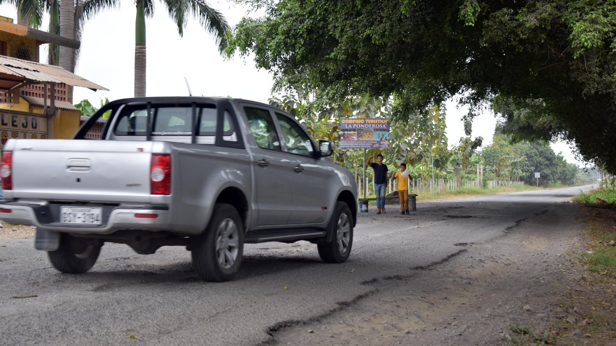 Daño. Este es el estado de la vía Mariscal Sucre- Lorenzo de Garaicoa, que conecta al cantón con otros tres.