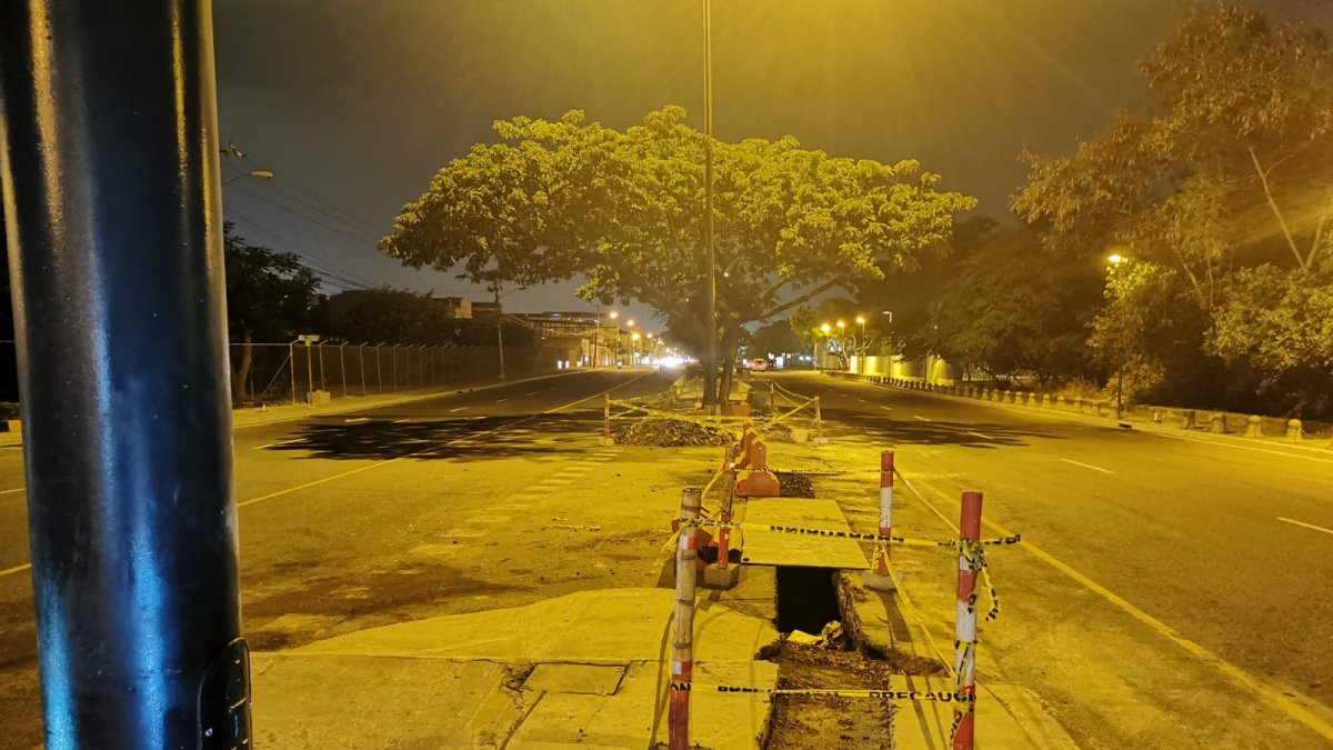 Aspecto. Se removió el concreto y se cavó una especie de agujero.