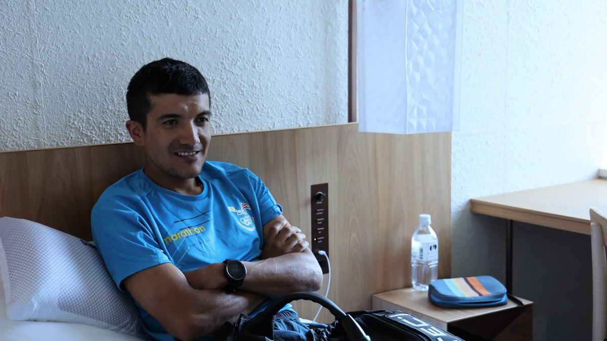 El ciclista publicó esta y otras fotos horas antes de su debut en Tokio 2020