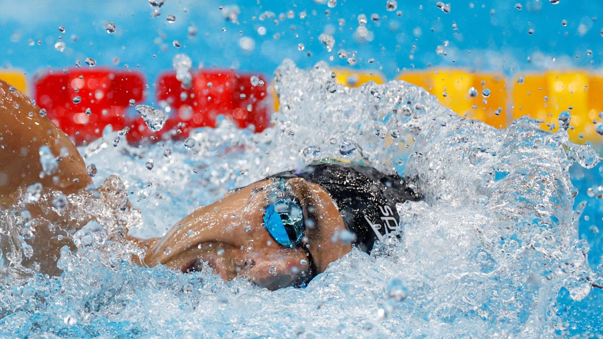 Tomás Peribonio de Ecuador compitió en 200 m. estilo de natación durante los Juegos Olímpicos 2020, este miércoles en el Centro Acuático de Tokio (Japón).
