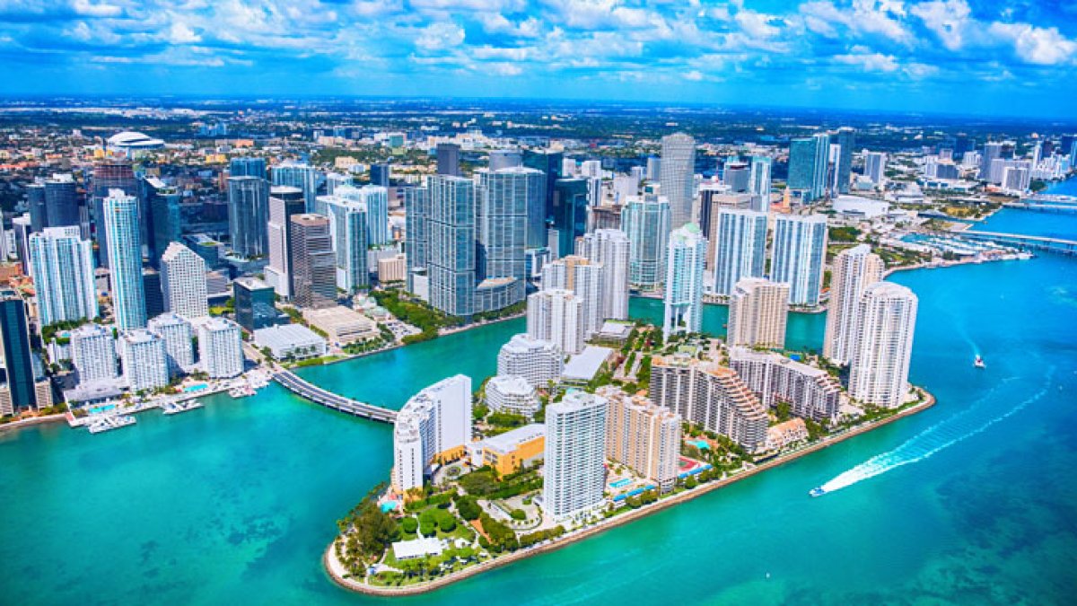 Una vista panorámica de la ciudad de Miami