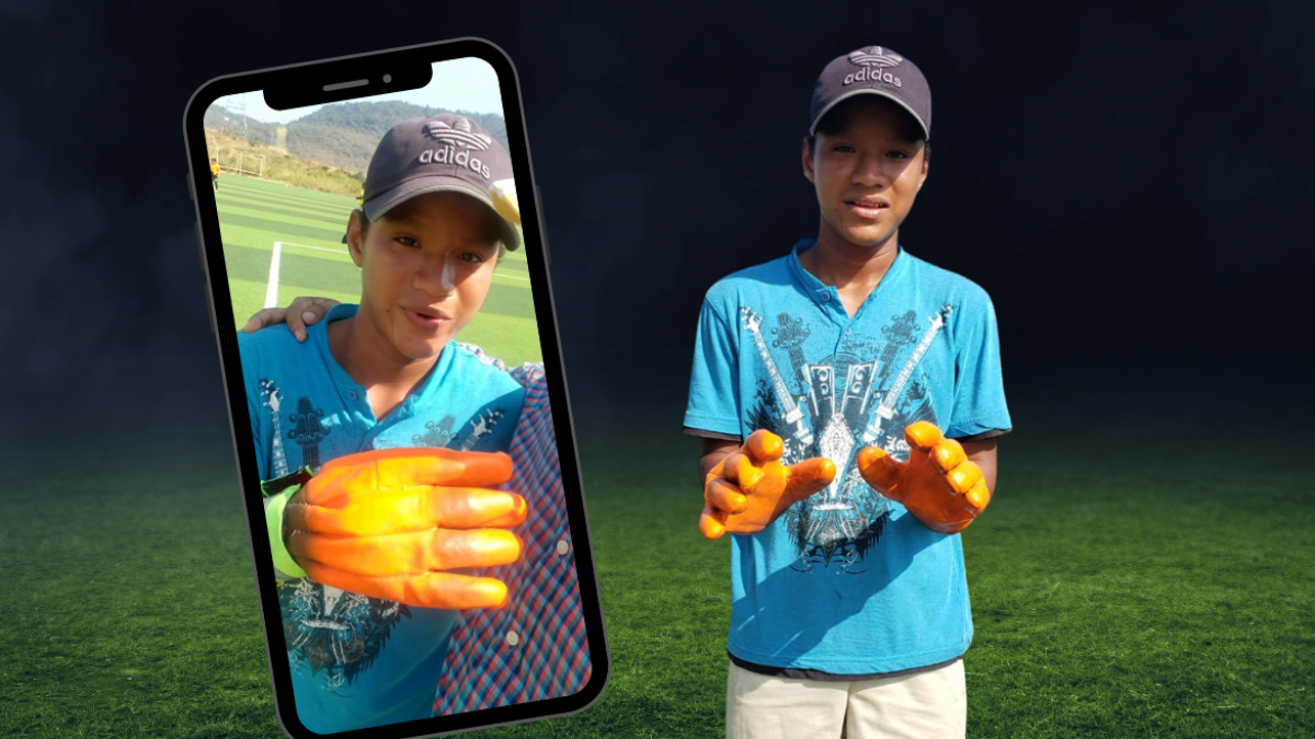 El pequeño arquero de Socio Vivienda tiene 12 años.