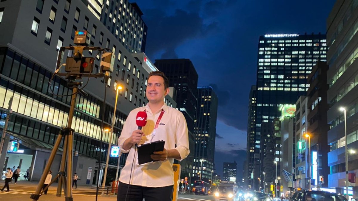 Luigi Marchelle en una de sus coberturas desde Tokio.