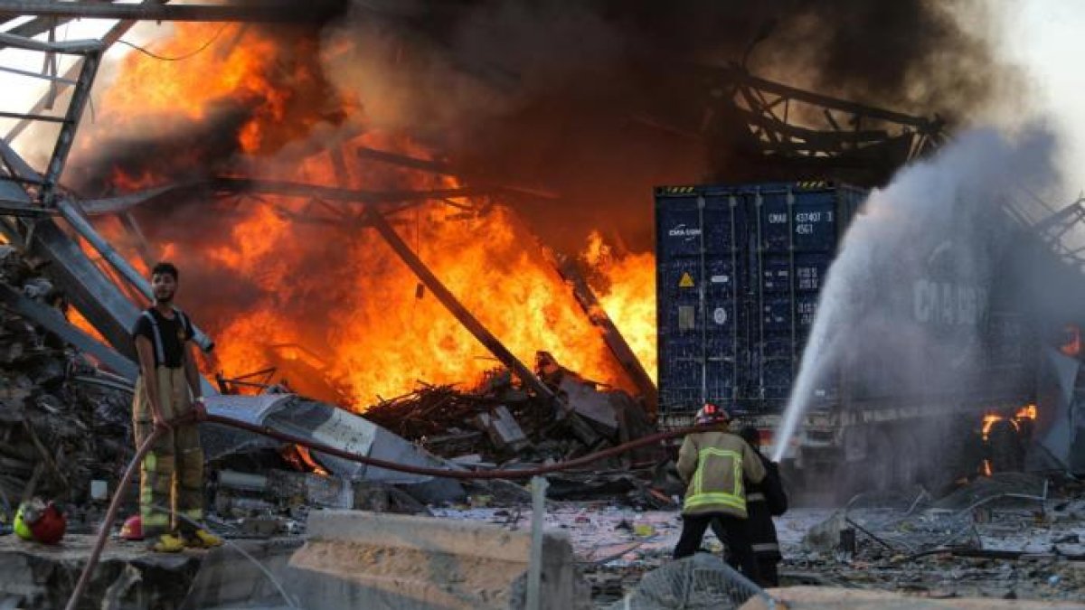 La fuerte exlosión en la zona del puerto