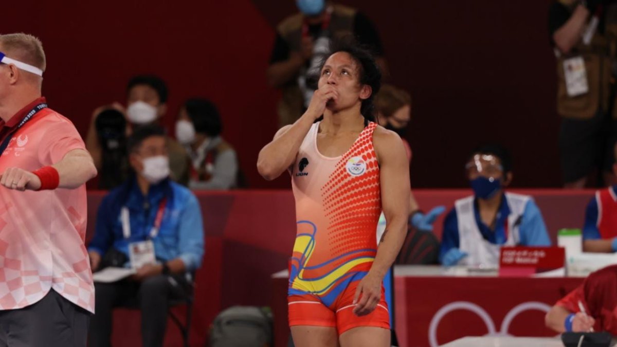Luisa Valverde, luchadora ecuatoriana, dio muestra de entrega en los Juegos Olímpicos.