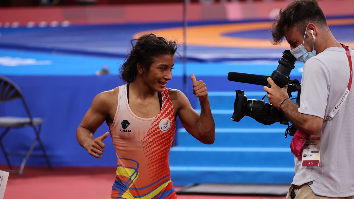 Lucía Yépez, luchadora ecuatoriana que destacó en los Olímpicos.