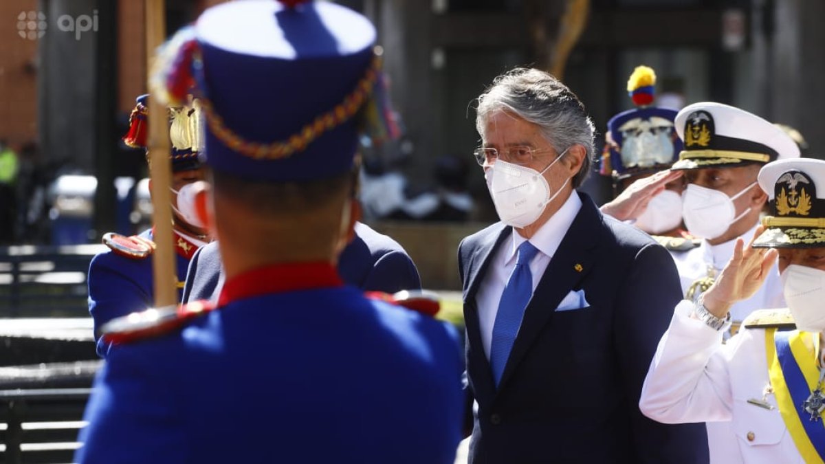 El presidente Guillermo Lasso asiste a la ceremonia de conmemoración de la gesta del 10 de Agosto.