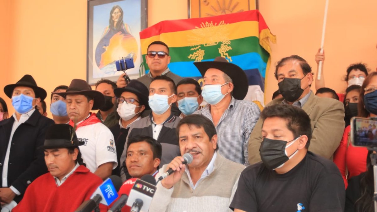 Los dirigentes indígenas y sindicales se reunieron este 18 de agosto en Quito para reactivar el Parlamento de los Pueblos y Organizaciones Sociales.