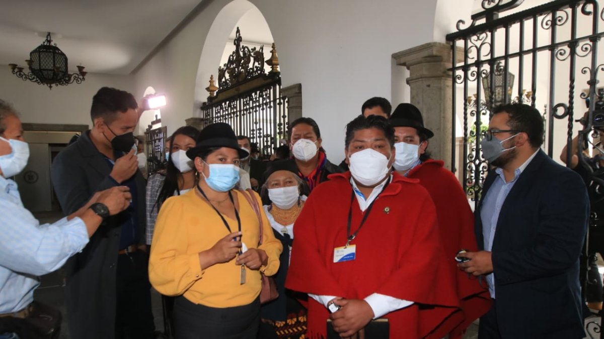 Tras el primer diálogo con el Gobierno los delegados de la Conaie no se mostraron muy conformes con los resultados.