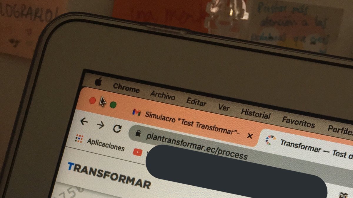 Imagen subida por un usuario que se quejaba de no poder ingresar a la página virtual y rendir la prueba Transformar.