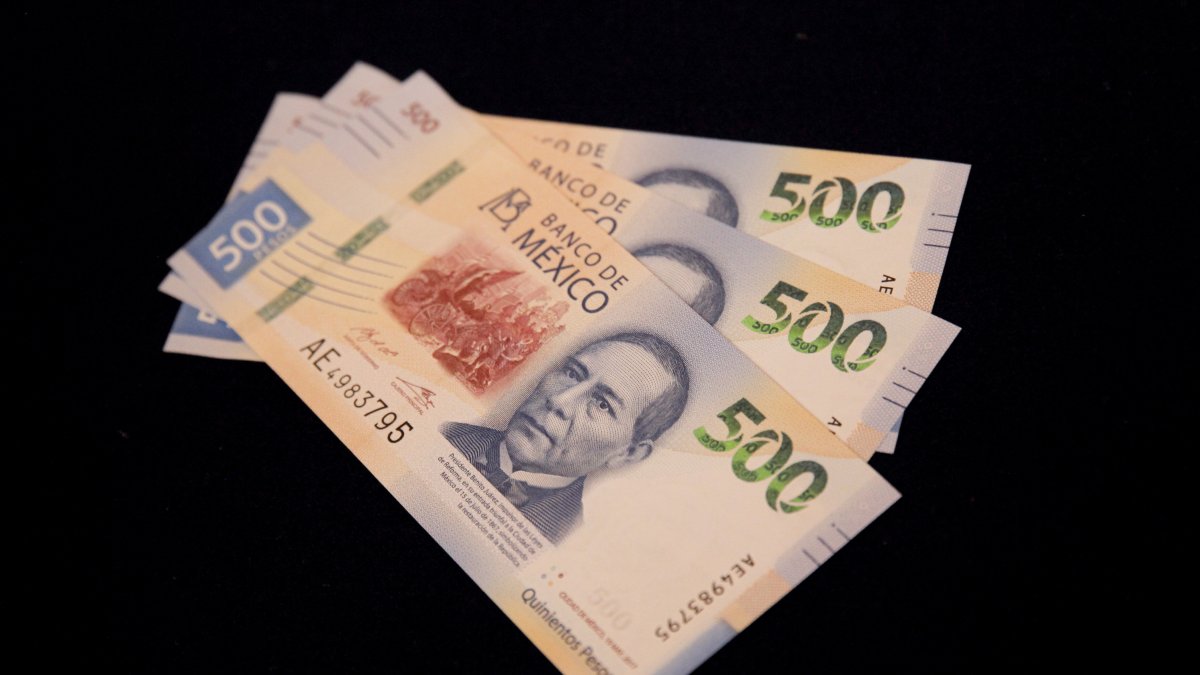 Vista de billetes de 500 pesos.